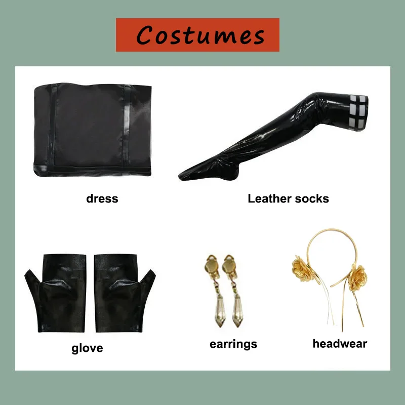 Yor Forger disfraz de Cosplay para mujer, peluca de Killer Assassin, vestido negro Halter gótico, accesorio para fiesta de Halloween