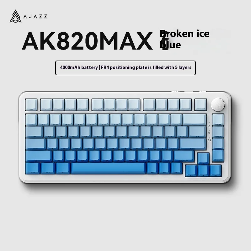 

Ajazz Ak820max Tri-Mode Mechanical Keyboard Wireless Hot Plug Esports Game Dedicated Gasket Structure 75 Configuration