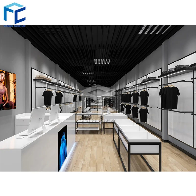 

2025customized.Penbo clothes shop design simple menswear shop interior design