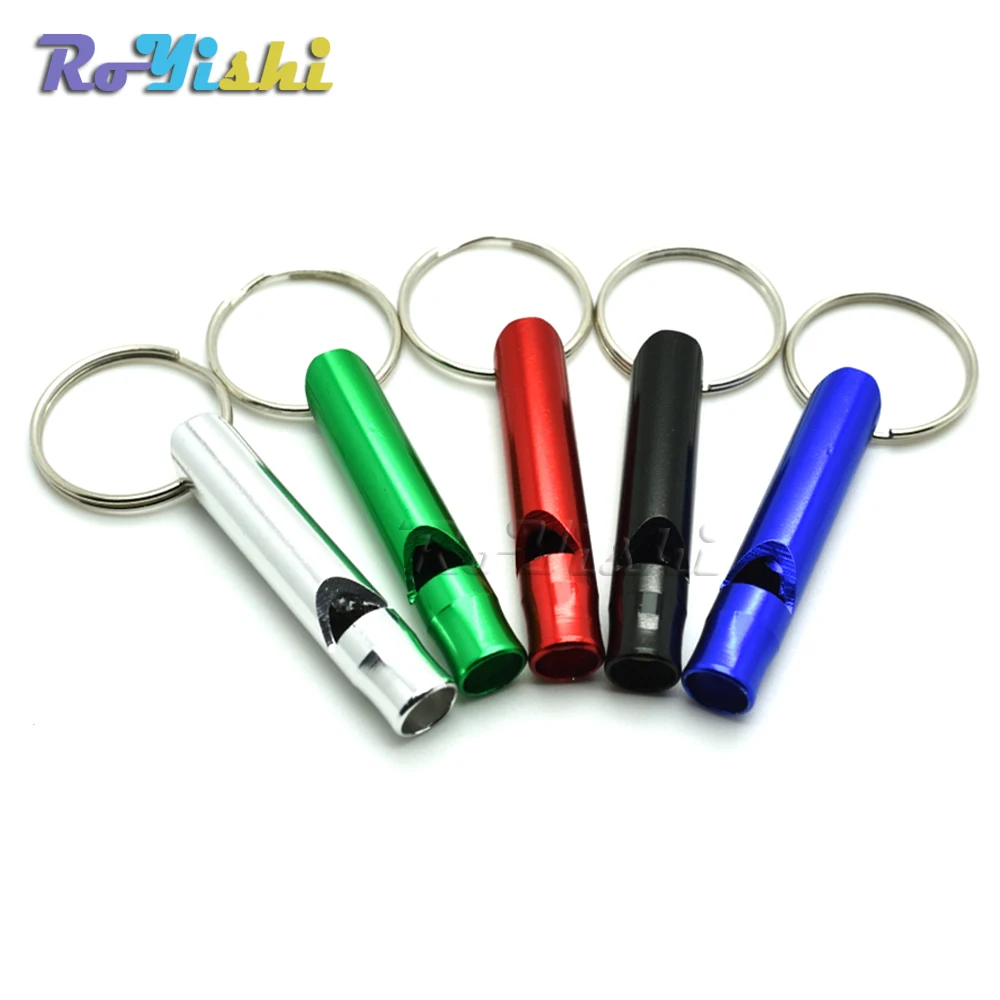 Aluminium Camping Survival Whistle Key Pendant Stylish Keychain Keyring