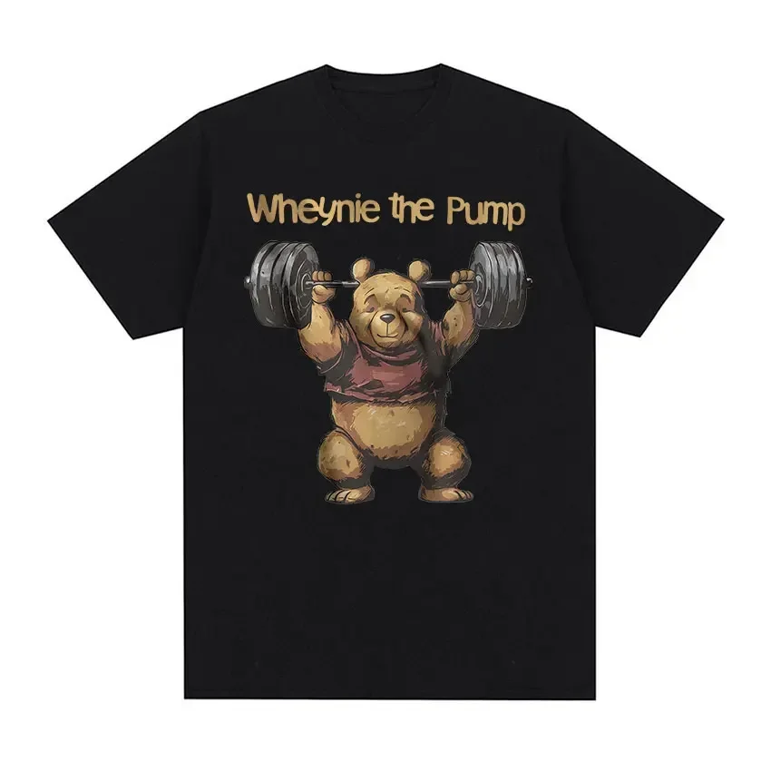 Whenye The Pump Panda Gym Fun Graphic T-Shirt Women's Short Sleeve Vintage Fashion Tops Women's Fashion
