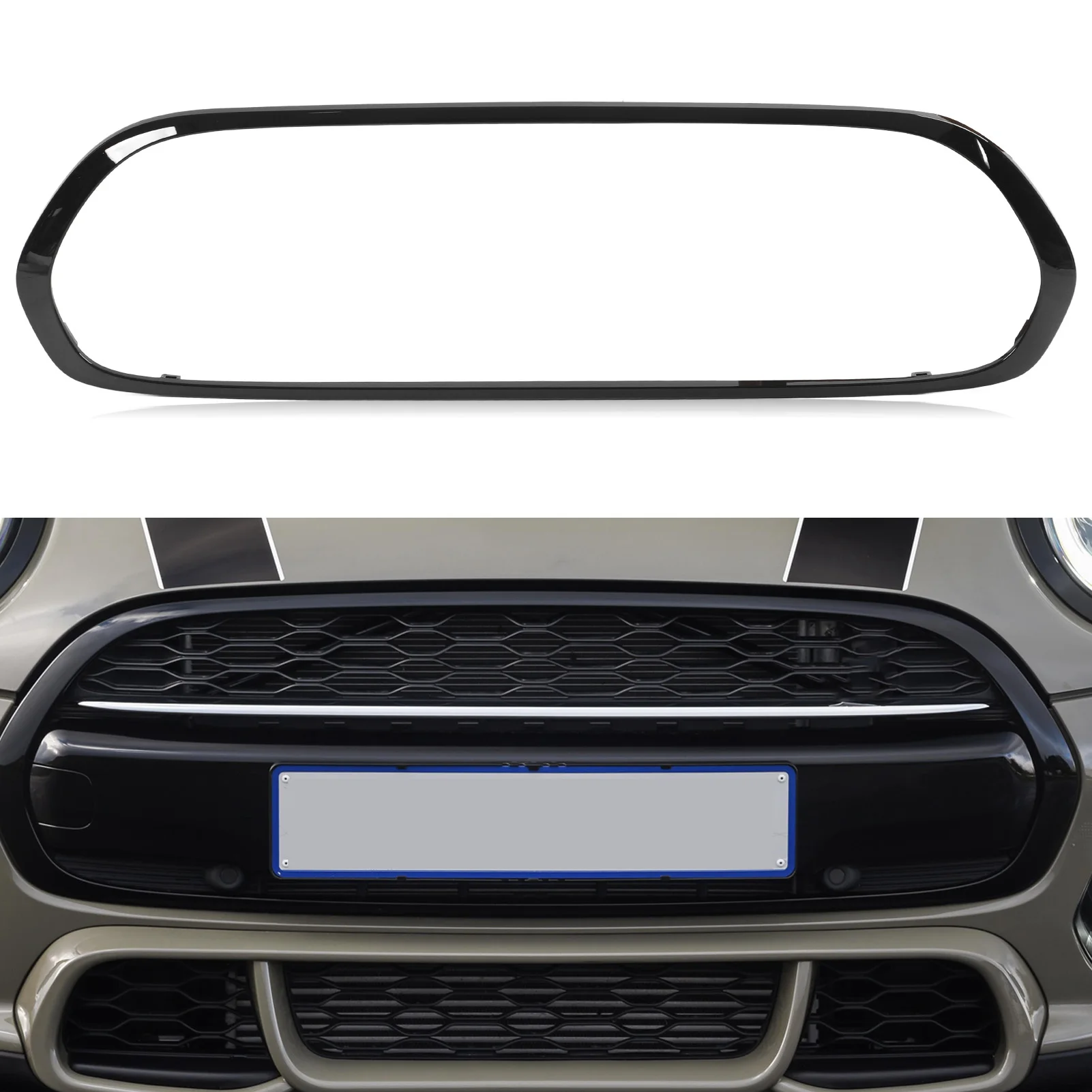 Gloss Black Grille Surround Cover Trims Replacement for Mini F55 F56 F57 One  S JCW 2014+ Grille Surround Cover Trim - view 4