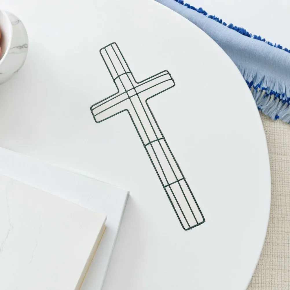 

4Pcs Metal Flower Wreath Frame DIY Cross Wreath Base for Church Decor Wedding Ceremony Holiday Decoration Craft