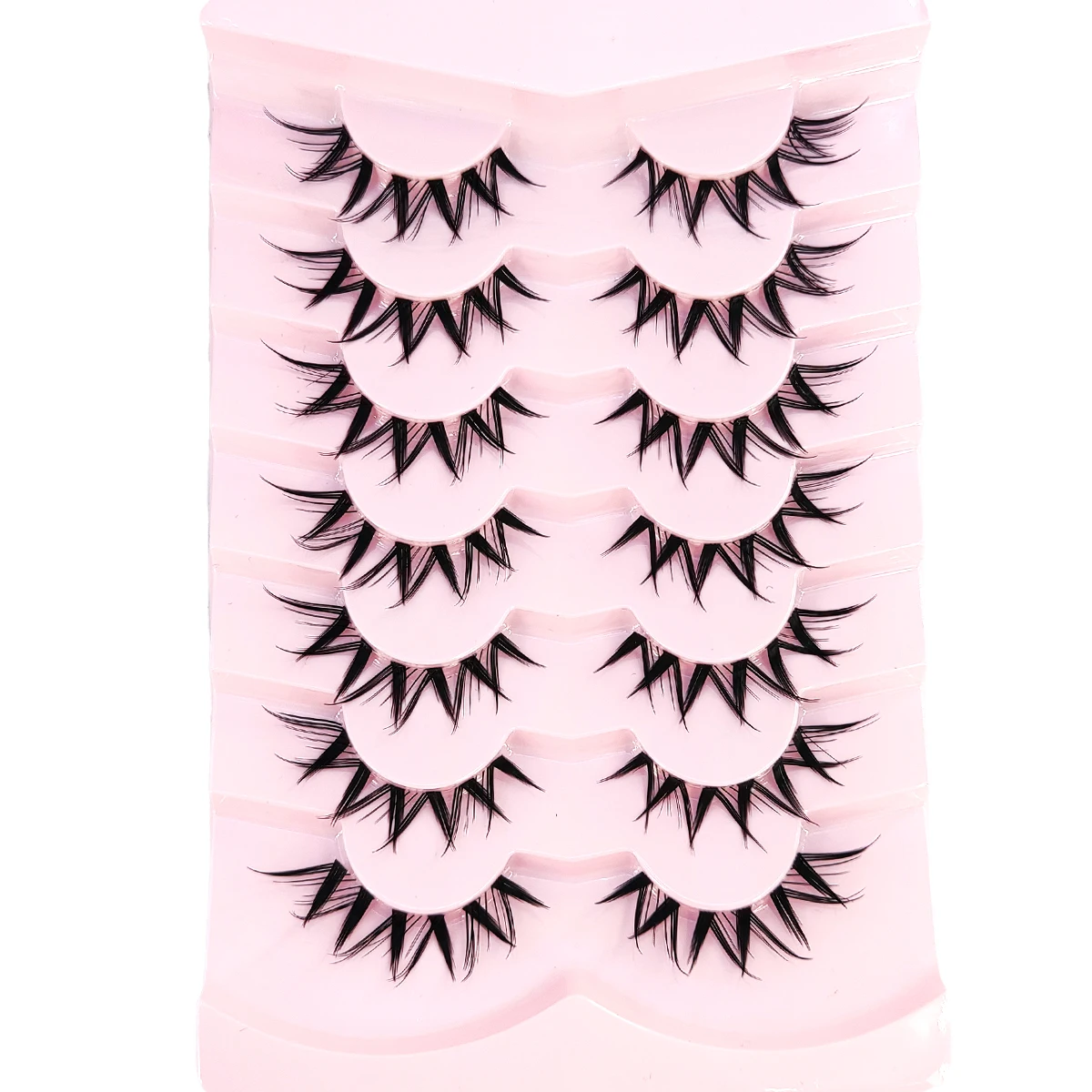 7 pairs of transparent stem anime role-playing comics fake mink eyelashes natural full eyelashes transparent tape soft eyelashes