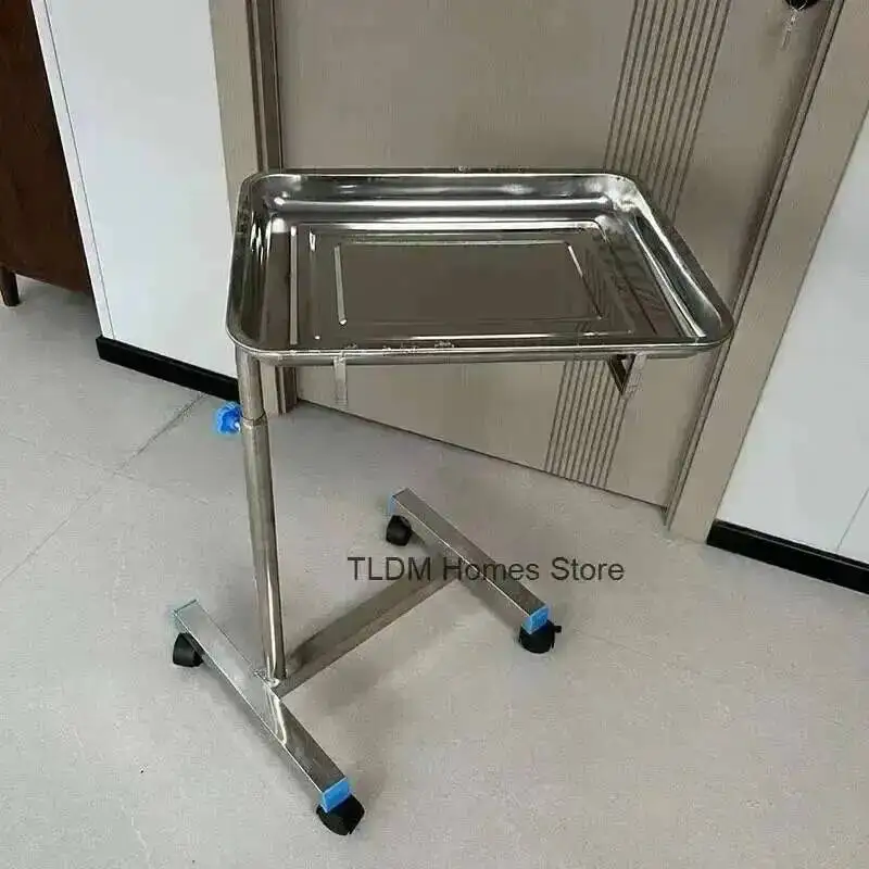 Medical 304 Tray Stainless Multifunctional Steel Medical Auxiliary Cart Thickened Rack Organizer Cart Wheels with Tool Trolley