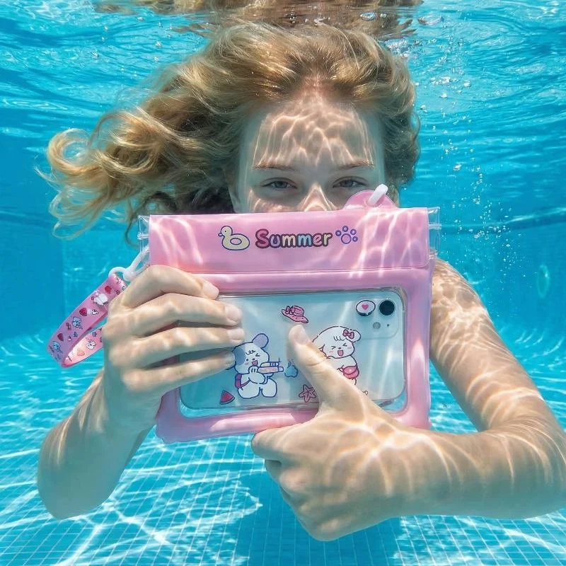 New Universal ThreeLayer Sealed Waterproof Phone Pouch with Touch Screen for Swimming Kayaking River Trips