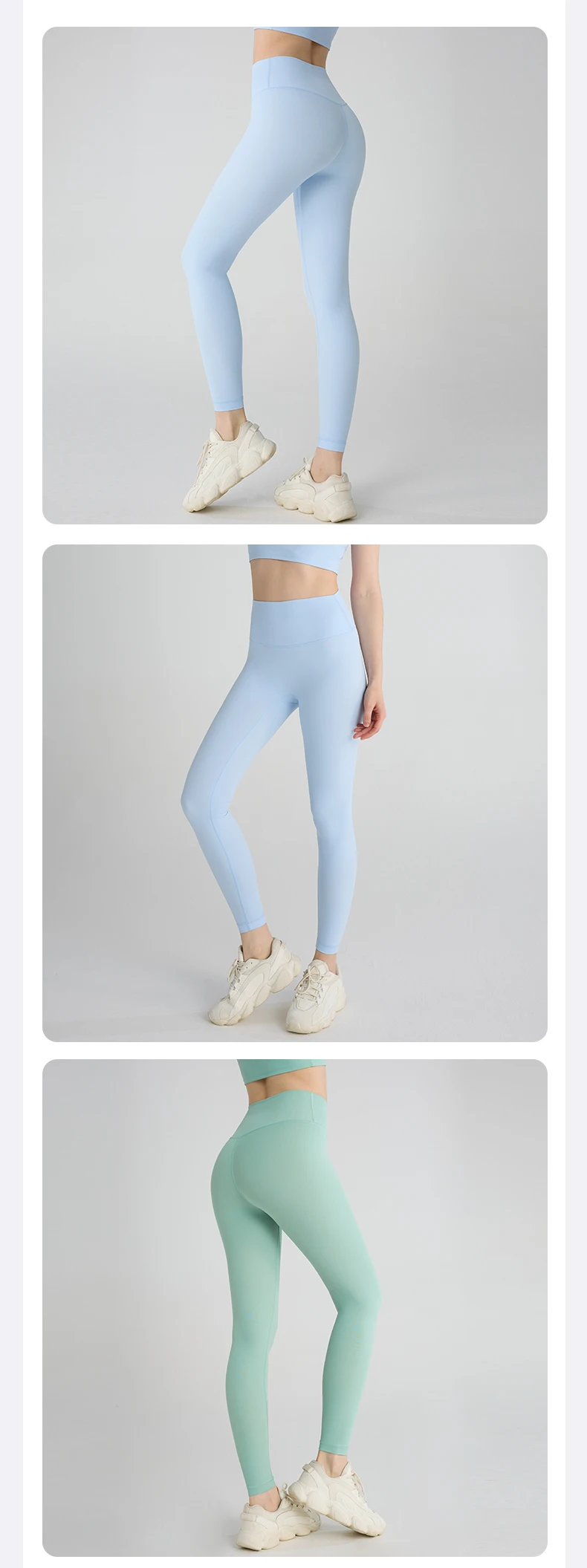 Heißer Verkauf: Damen-Yoga-Leggings mit hoher Taille, ohne unschöne Linien, hüfthebend, atmungsaktiv, für Laufen, Fitness, Outdoor und Freizeit – Detail 10