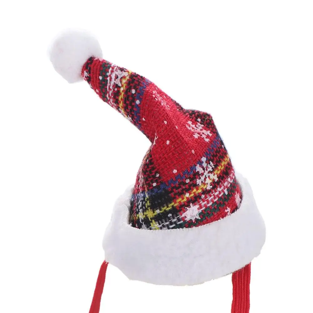 Decorative Christmas Pet Hat Adjustable Red/Green Puppy Christmas Hat Cloth with Drawstring Cat Headgear Hat New Year