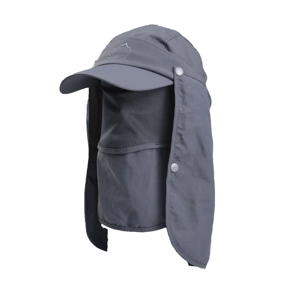 Sun Protection Face Mask Hat Quick Dry Lightweight Anti-Uv Neck Cover for Outdoor Farming Cycling Hiking Climbing Dark Grey