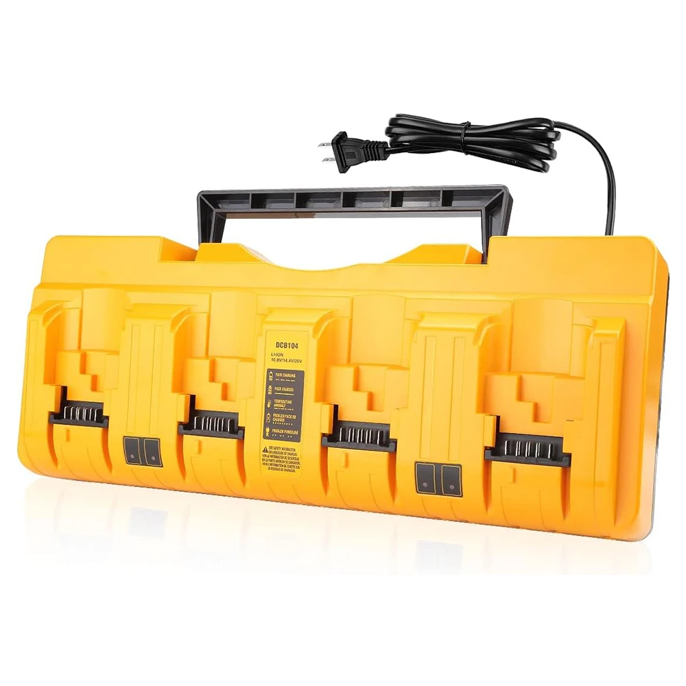 4 Port Li-Ion Battery Fast Charger For DEWALT 12V 14.4V 20V MAX Lithium Battery DCB104 DCB107 DCB115 DCB118 DCB119 DCB102 NEW