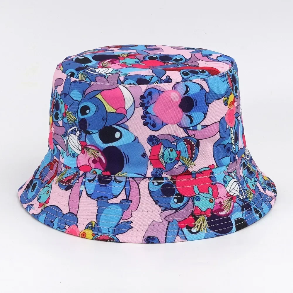 Disney Lilo and Stitch Graffiti Black Cartoon Print Adult Fisherman Hat Casual Basin Hat Visor Hat Boys Girls Children Gifts