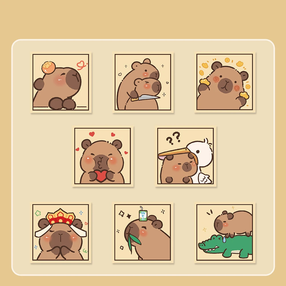 500pcs/Roll Cute Capybara Sticker Graffiti Aesthetic Decorative Decals Luggage Laptop Cup Phone Diary Book Kids Stickers Toy