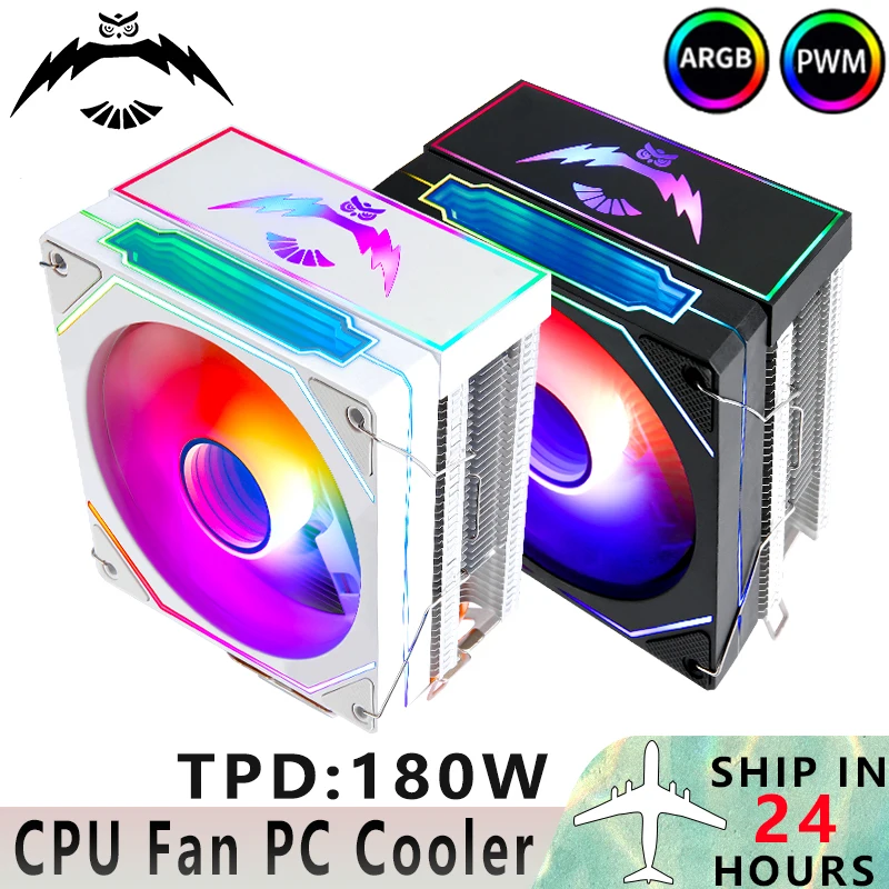 

QiuzAim Compatible x79 x99 i5 i7 AM3 AM4 4/6 Heat Pipe ARGB Infinite Mirror 120mm Fan CPU Cooler install LGA115x 1200 1700 2011