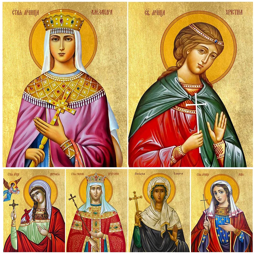 

Religion Saint Alexandra of Rome Preacher Posters Wall Pictures For Living Room Vintage Poster Wall Art Canvas Painting Unframed