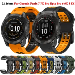 20 22 26mm QuickFit Silicone Strap for Garmin Fenix 8 E 43 47 51 7 7X Pro Epix Smart Band Bracelet For Fenix 6 6X Pro 5 5X Plus