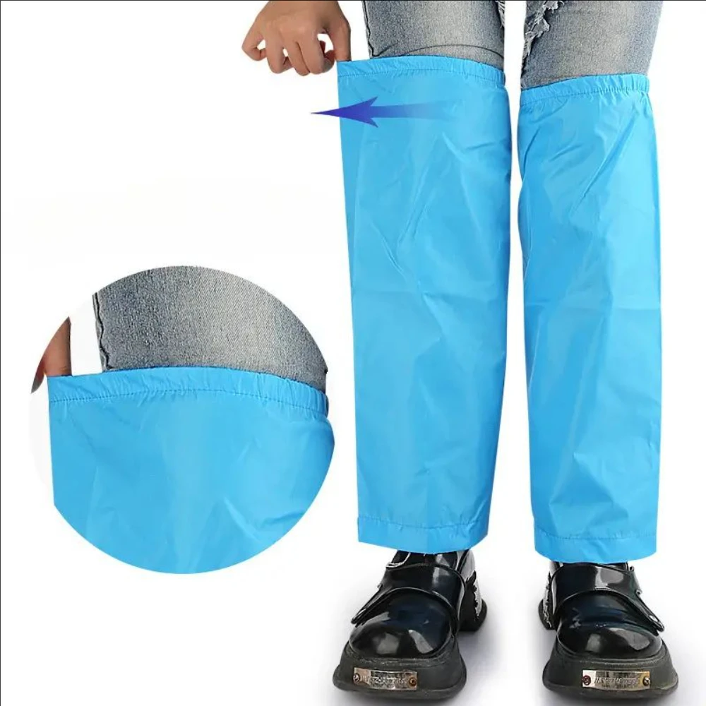 Set of Three Sizes Sky Blue Leg Covers for Rainy Day Cycling Hiking Suitable for School Commute Waterproof Leg Protector