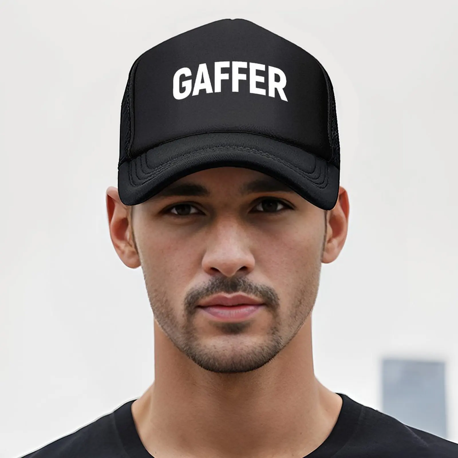 Gaffer (نص أبيض) قبعة بيسبول الرجال قبعة كبيرة الحجم القبعات للرجال قبعة قبعة بيسبول العلامة التجارية الفاخرة أنيقة المرأة القبعات الرجال