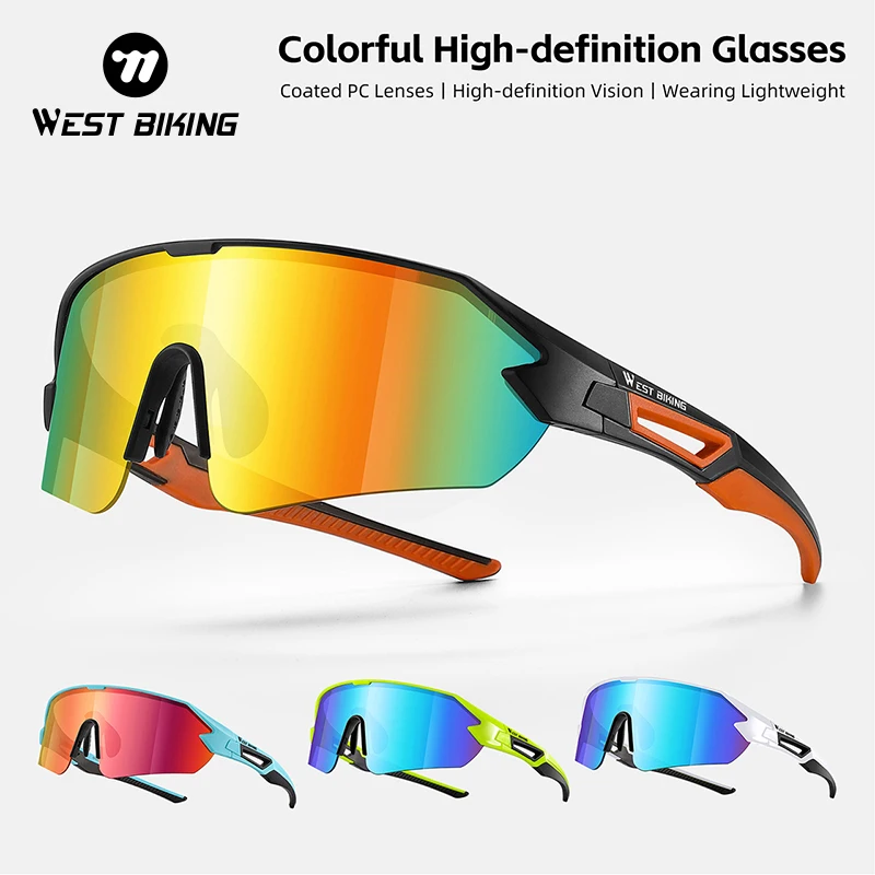 

WEST BIKING Cycling Sunglasses Large Frame Sports Cycling Glasses Goggles Mountain Bike Glasses Men Women Bicycle Eyewear