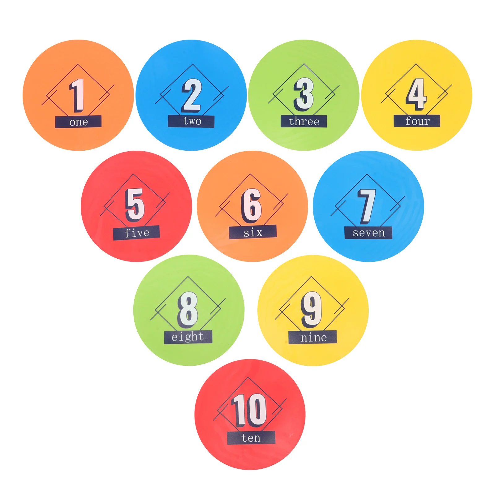 

10pcs Discs 1-10 Numbered Round Markers For Soccer Football Basketball Agility Drills Field Sports Practice