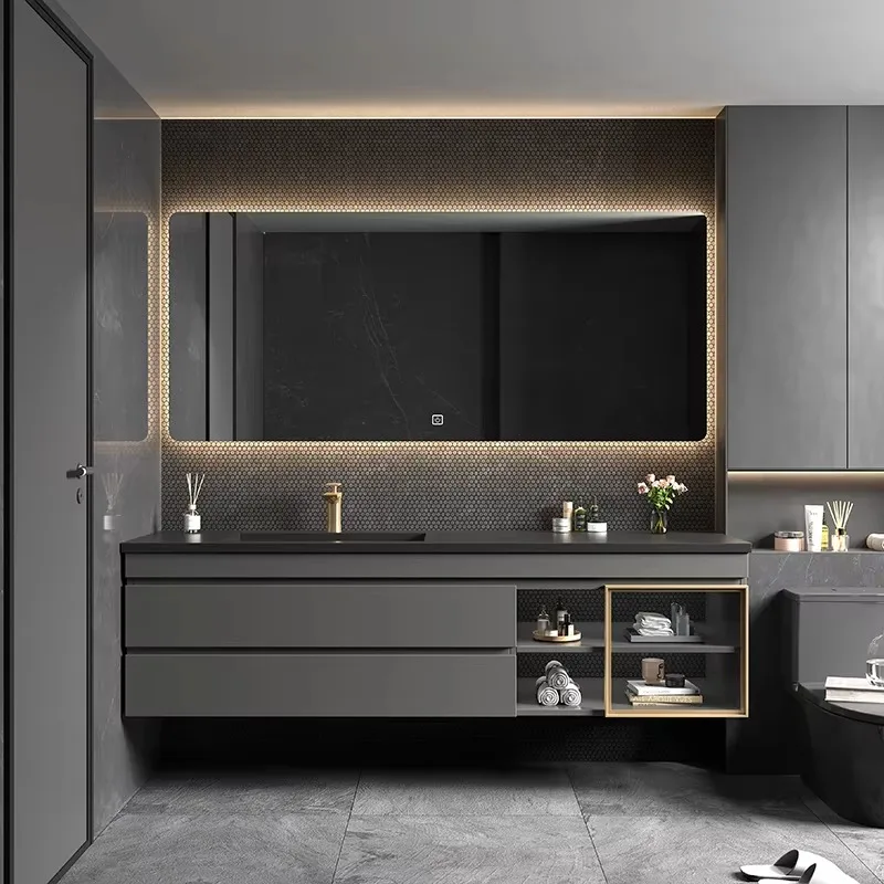 Home Bathroom Vanity Combo - Classic Nordic Lighting Bathroom Cabinet Mirror
