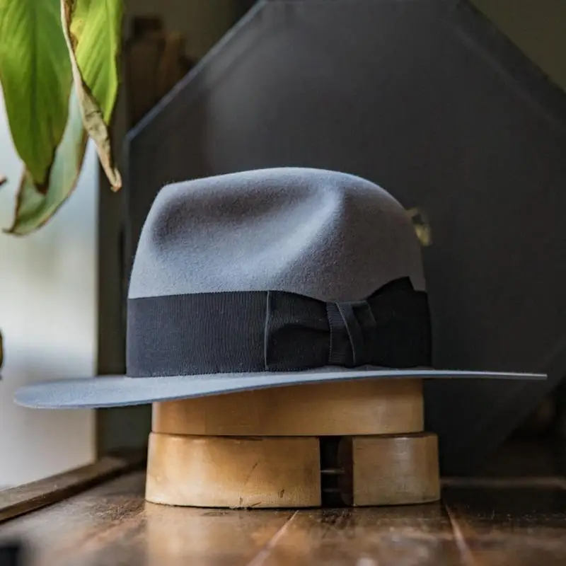 P9FE Elegante Woll-Trilby-Mütze, stilvolle Wintermode-Mütze, Kopfbedeckung für den täglichen Gebrauch – Detail 8