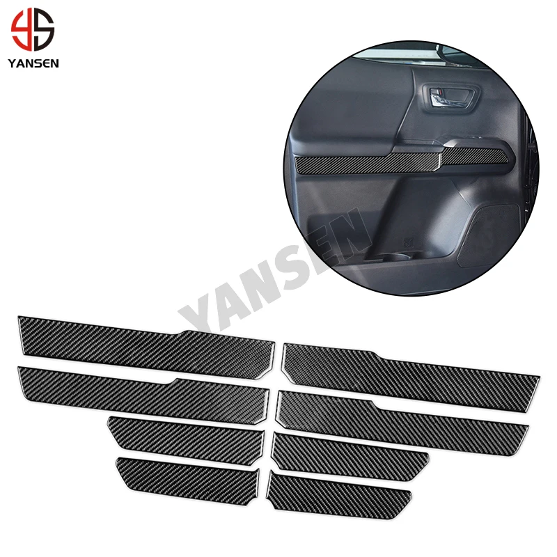 

Real Carbon Fiber Car Inner Door Panel Decoration Panel Sticker For Toyota Tacoma 2015 2016 2017 2018 2019 2020 Car Accessories