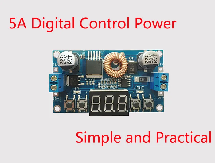 Modul catu daya DC-DC kontrol Digital 5A