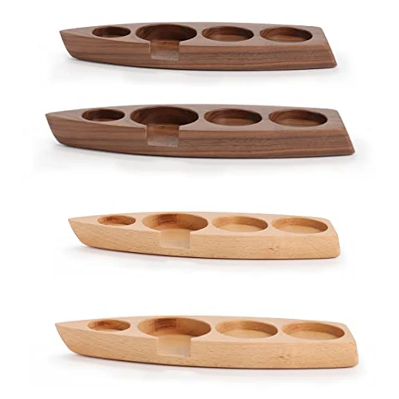 Coffee Powder Seat Solid Wood Boat Handle Support Rack Powder Press Base For Coffee Accessories