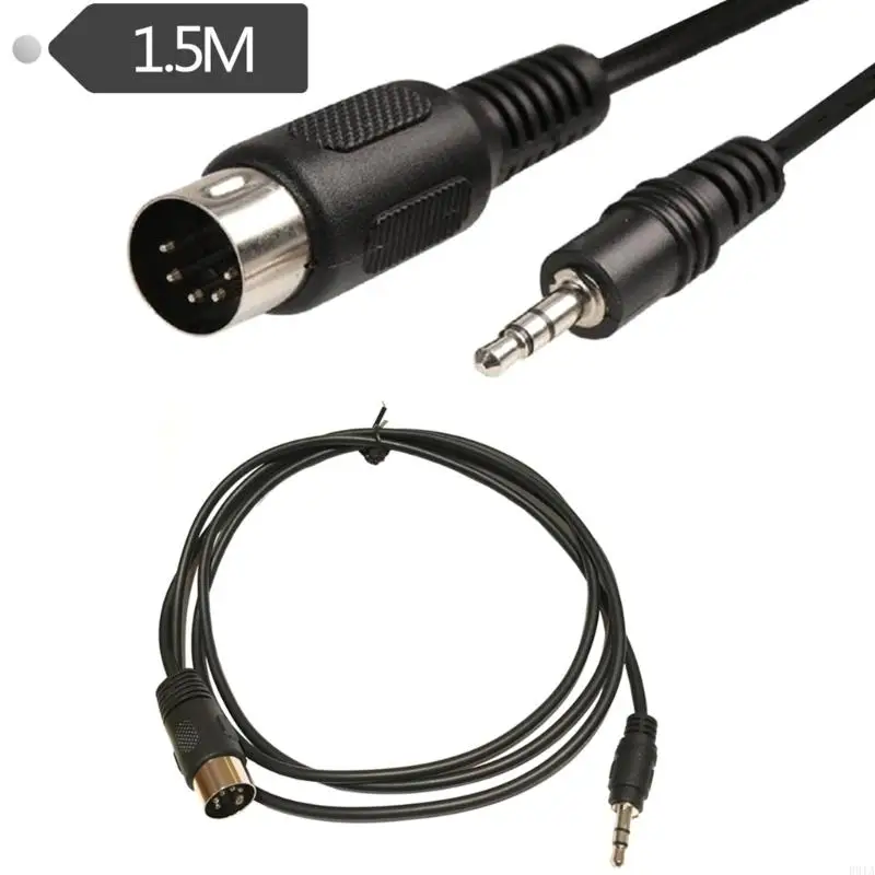 R91A 5-Pin DIN-Male Cable Replacement ,5 Pin Din MIDI Plug to 3.5mm Stereo Male Cable Suitable for MIDI Interconnections