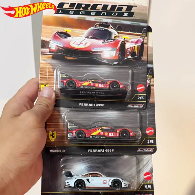 Hot Wheels Circuit Legends Premium 1:64 Die-Cast Car Culture Series - Mix 5 Assorted Models of Ferrari Porsche Mustang Subaru