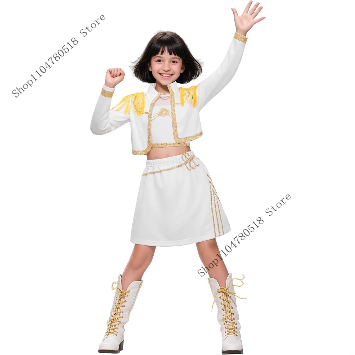 مجموعة أزياء الأطفال الجديدة من الرسوم المتحركة KPOP شيطان هنتر رومي زوي ميرا أزياء تنكرية للفتيات في الهالوين