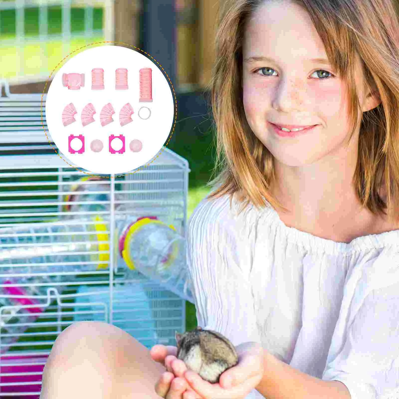 

Hamster Pipe Cage Tunnel Pet Toys Accessories Plastic Tube External Animal Plaything Ferret