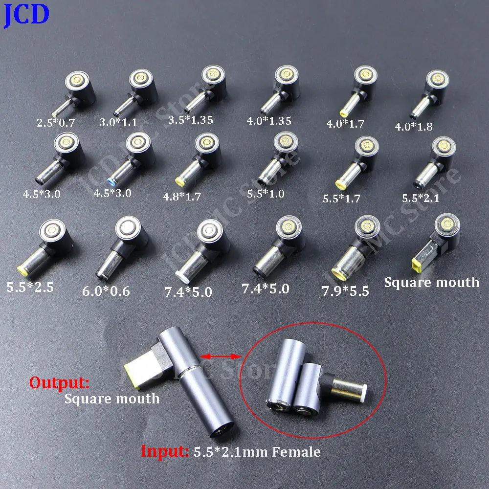 

100W DC 5.5*2.1mm to 8Pin Round Connector Magnetic Fast Charging Adapter 5.5*2.1 to DC Plug For Laptop Power Supply Charger