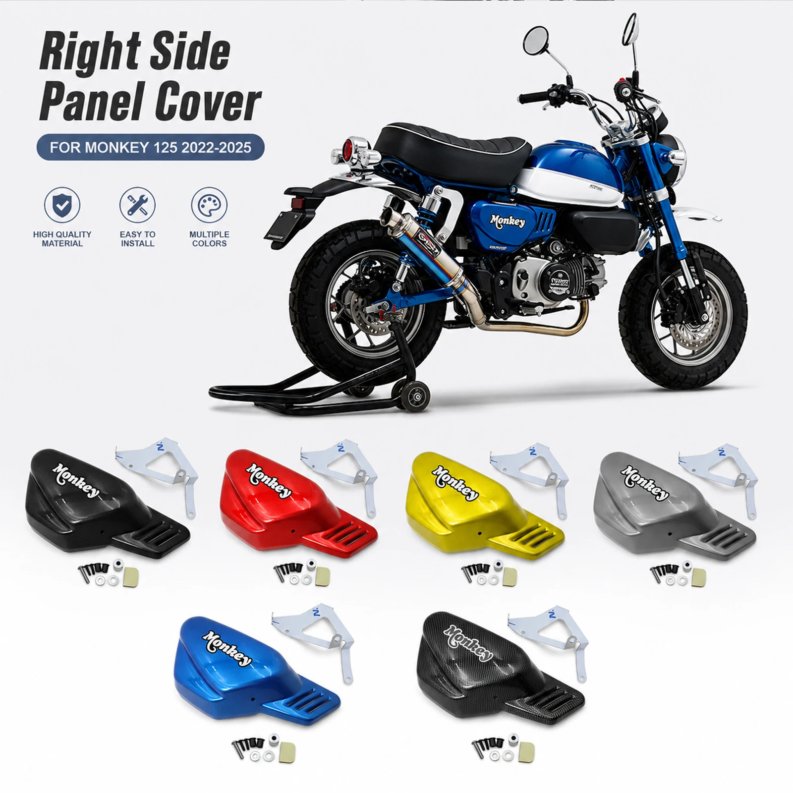 Motorbike Side Fairing Shell Frame Shroud Bodywork Protection Attachment Kit For HONDA monkey125 monkey 125 2022 23 24 2025 2026