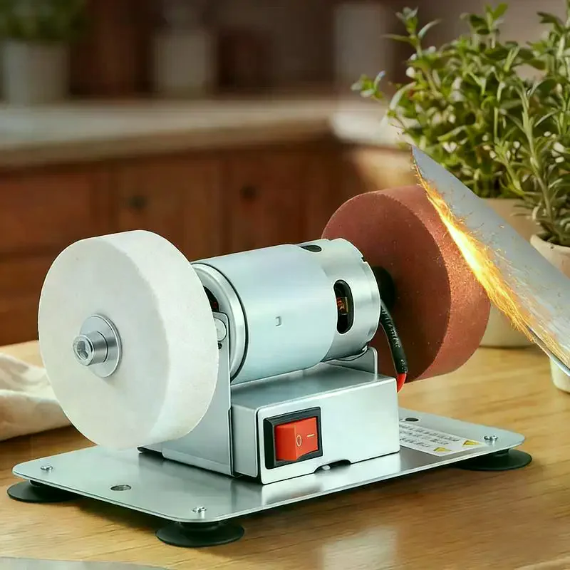 Multifunctional Electric Bench Grinder Low Energy Stable Operation with 2 Wheels for Home Repair Metal Rust Cleaning Wood Carvi