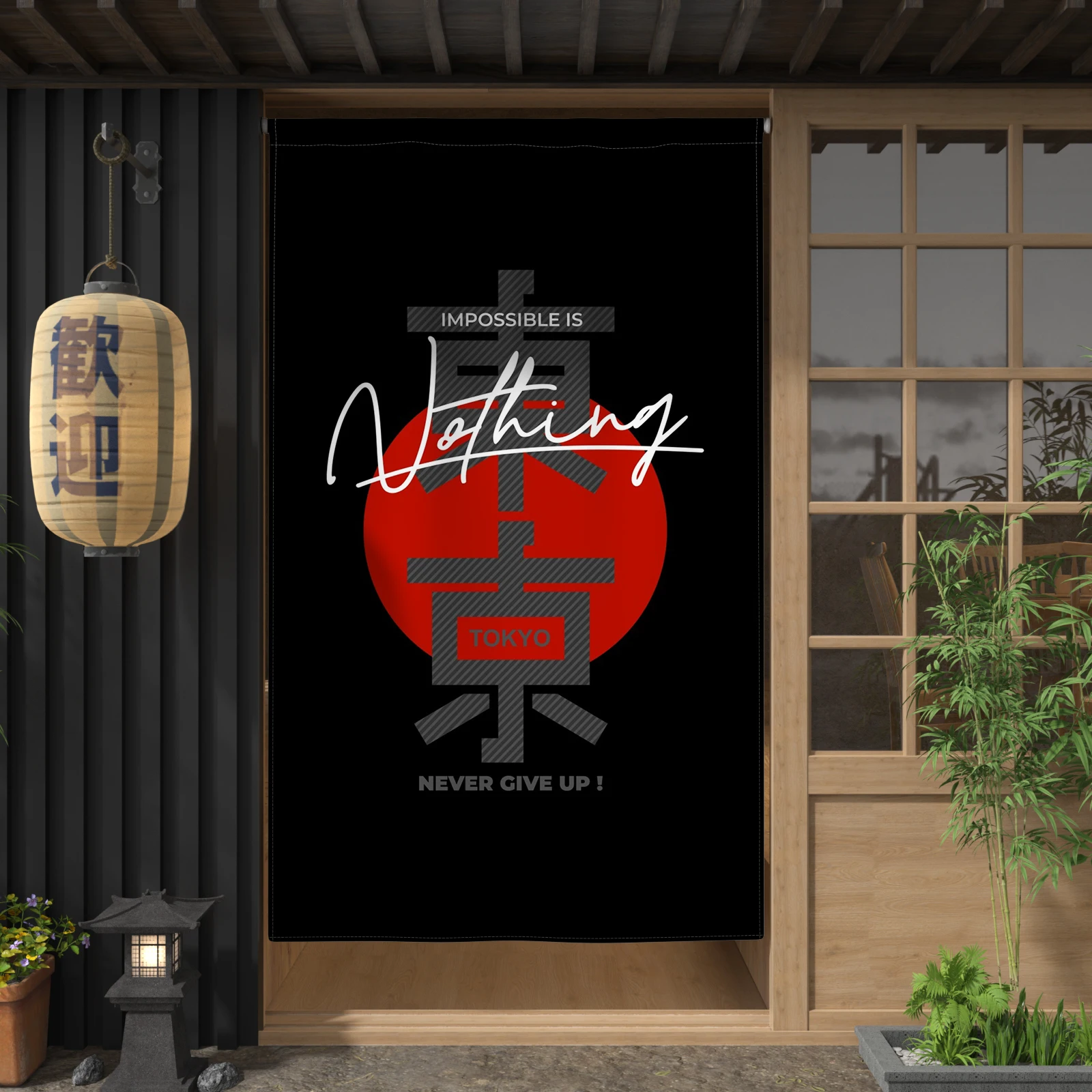 Japanese Single Panel Noren Curtain Red Sun Tokyo Dragon Print Izakaya Shop Decoration Traditional Entrance Hanging Door Curtain