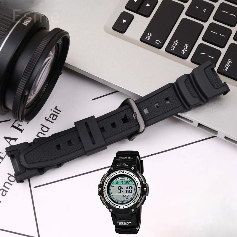 Men and Women's Steel Bucket Watch Band, Resina Substituição Acessórios, Multicolor, Sports, Casio, 24mm, SGW-100