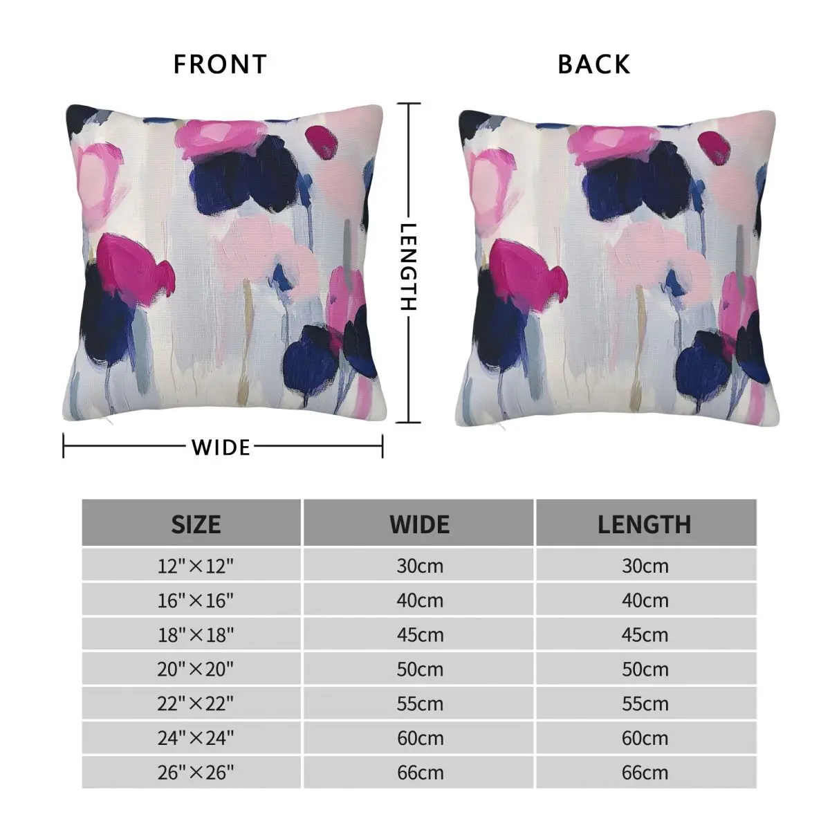 Abstract Pink Blue White Pillowcase Polyester Linen Velvet Printed Zip Decor Bed Cushion Cover