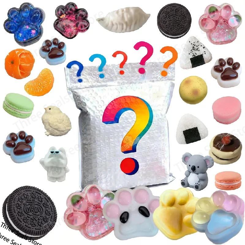 غامض ألعاب متململة أكياس أعمى القط باو ضد الإجهاد القدم طابا اسفنجي هلام لعبة ضغط لعبة لزجة مقلد الغذاء موتشي لعبة 2025