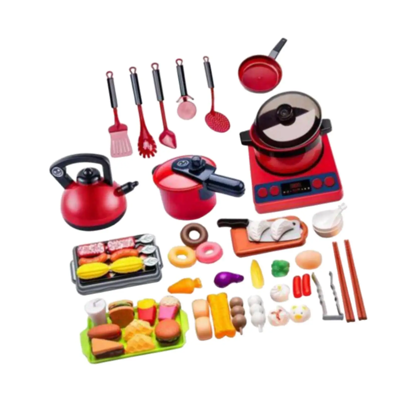 61 Pieces Kitchen Cooking Toy Set Play Kitchen Accessories for Kids Children