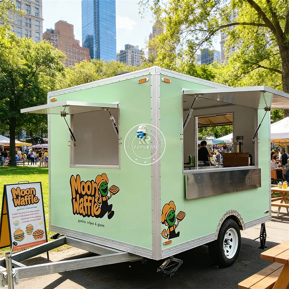Professional Catering Truck Mobile Snack Street Food Trailer Mobile Waffle Dessert Food Cart for Outdoor Festival