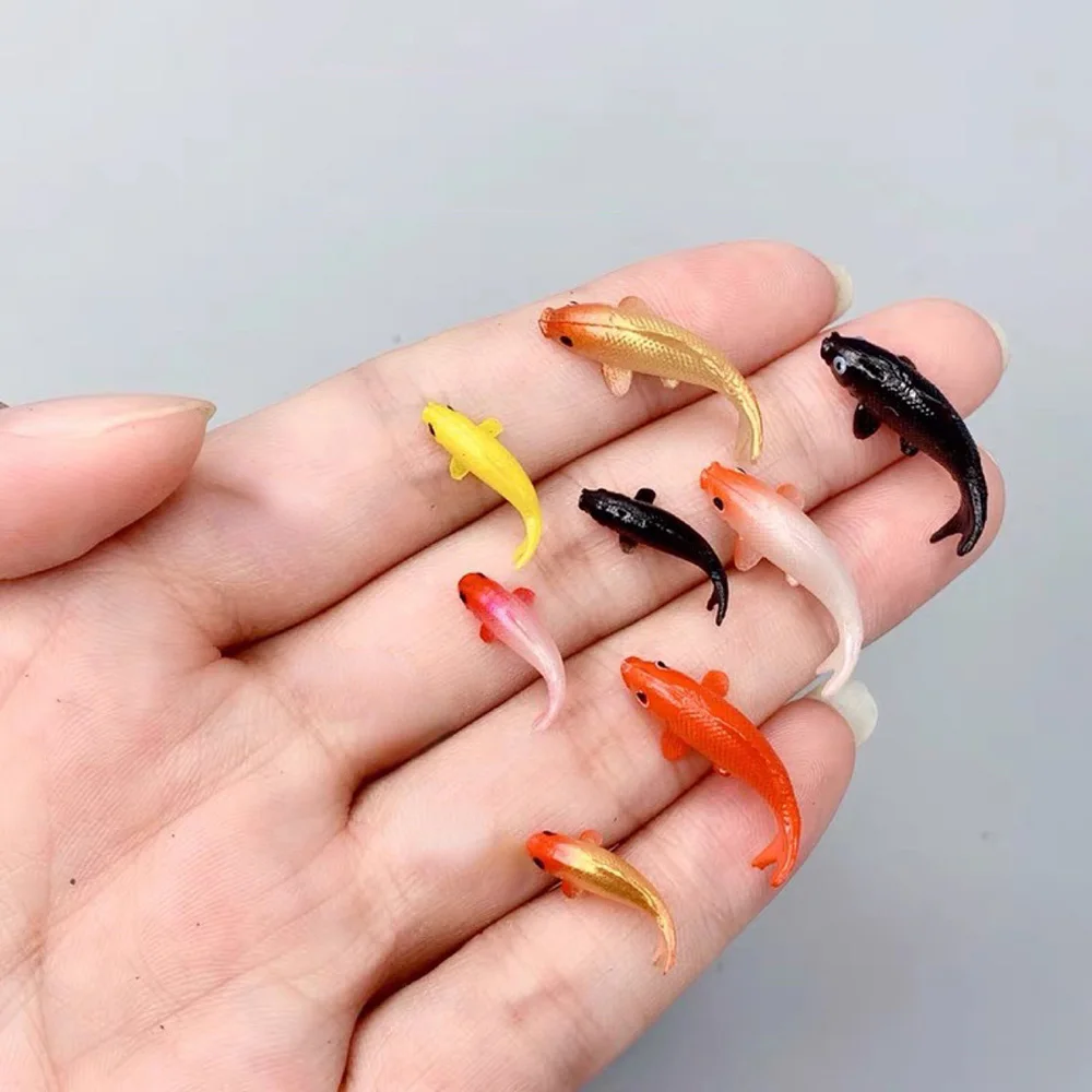 5PCS/Set Soft Plastic Mini Goldfish Scale Model Ornaments Color Random Small Fish Simulation Models DIY Home Decor Crafts