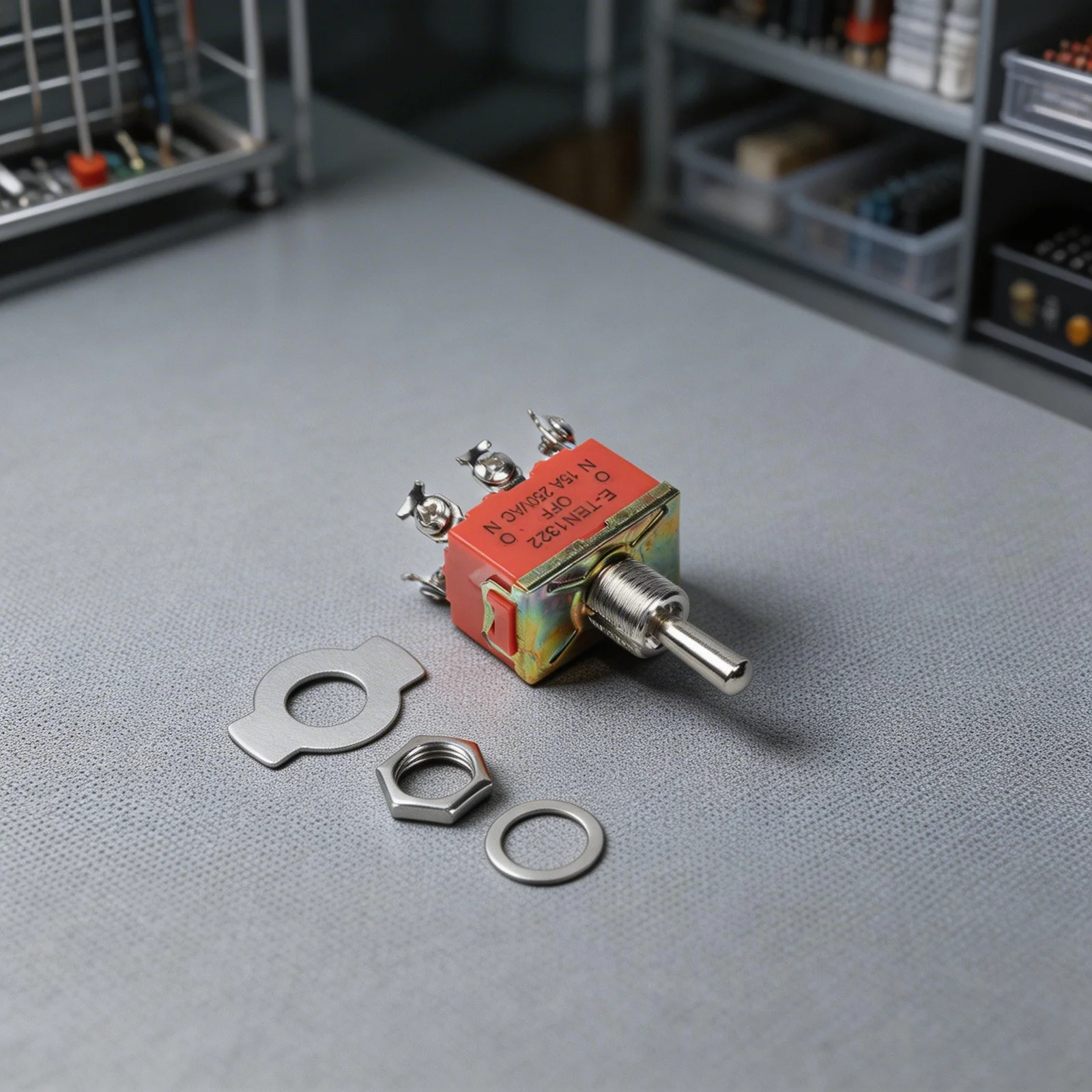 6 Pin Rocker Switch E-TEN1322 15A 250V SPST 3 Position On Off With Copper Plated Silver Pins for Stable Conductivity
