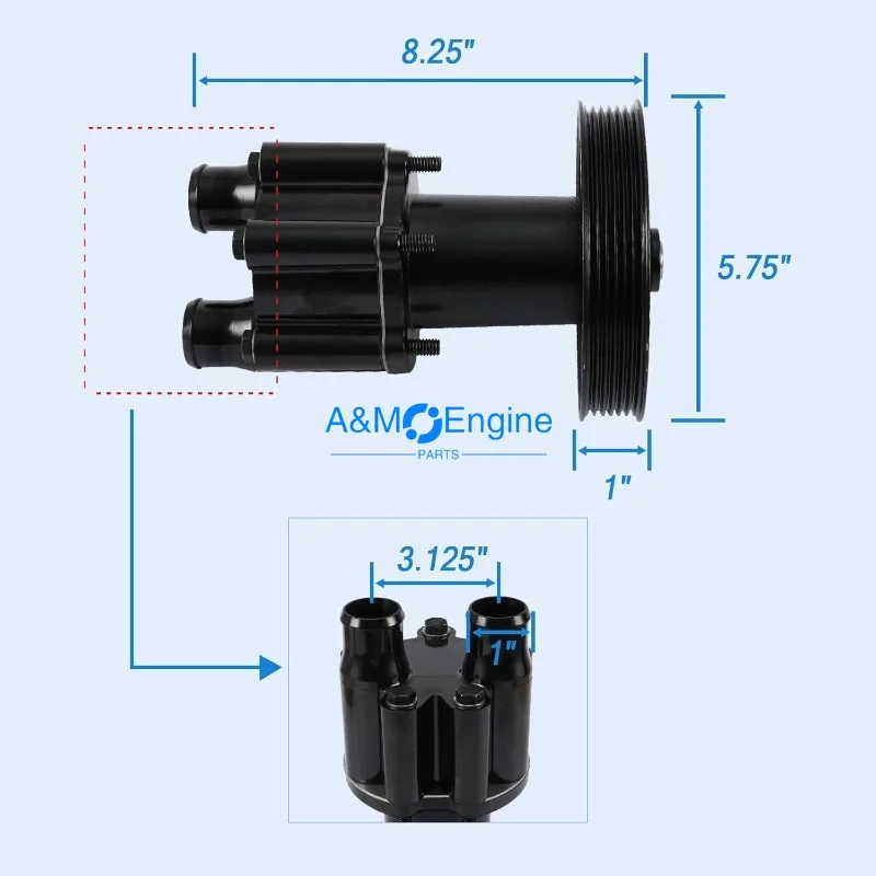 Raw Sea Water Impeller Pump 46-807151A9 for Mercruiser Bravo 4.3L 5.0L 5.7L 6.2L 7.4L 8.2L 46-807151 A9 46-72774A86
