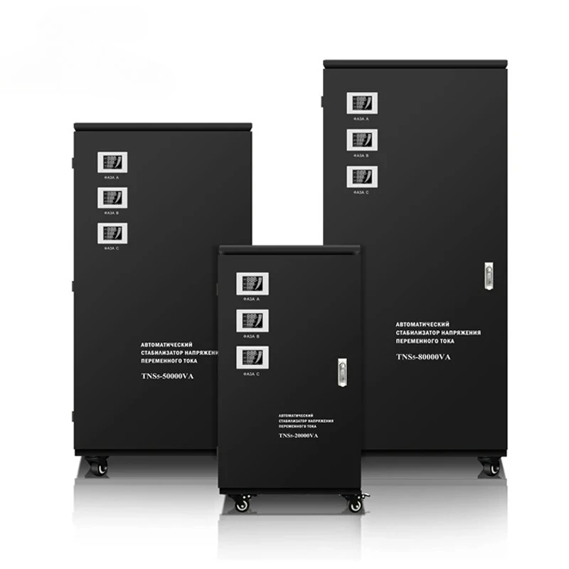Three-Phase Automatic Voltage Regulators/Stabilizers 10KVA to 100KVA Range AC 380V Industrial Machines
