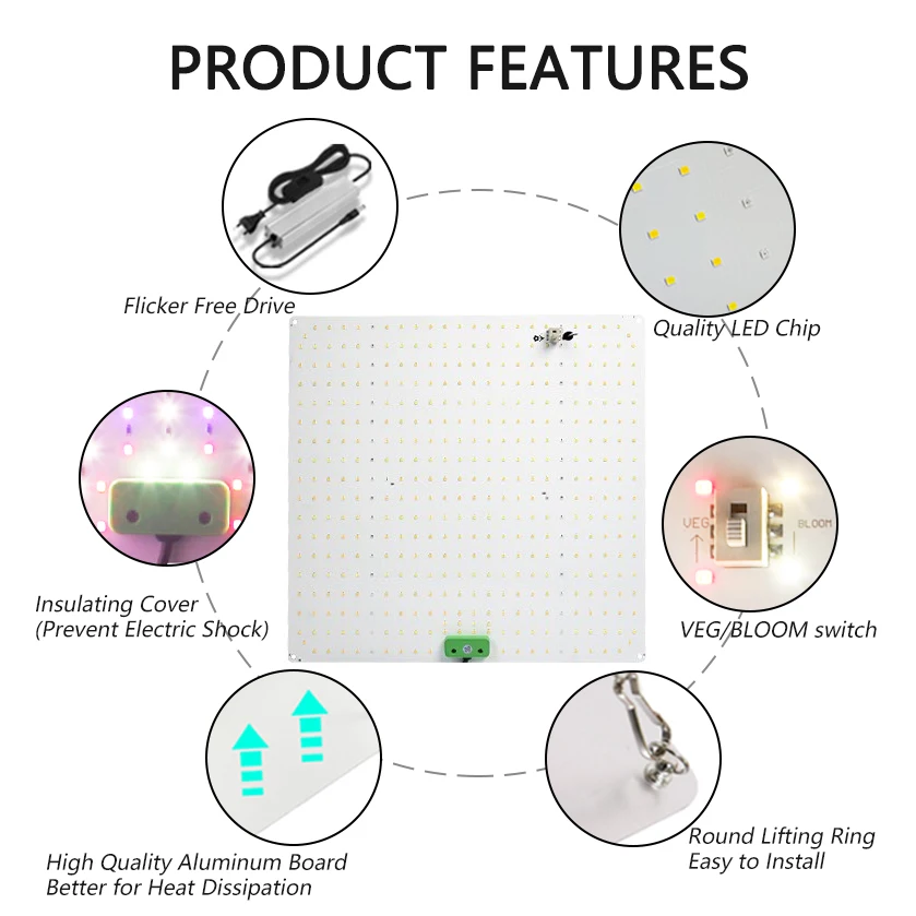 Full Spectrum LED Grow Light 20W 60W 65W 85W 120W 150W Voltage AC85-265V Dimmable IR 730nm UV 395nm For Indoor Plant Cultivation