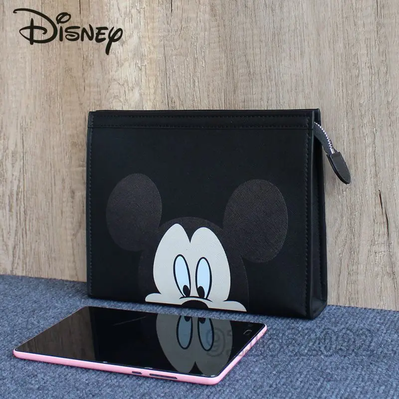 Bolsa Disney Mickey Masculina, bolsa envelope de grande capacidade, bolsa para computador, marca de luxo, moda, alta qualidade, nova