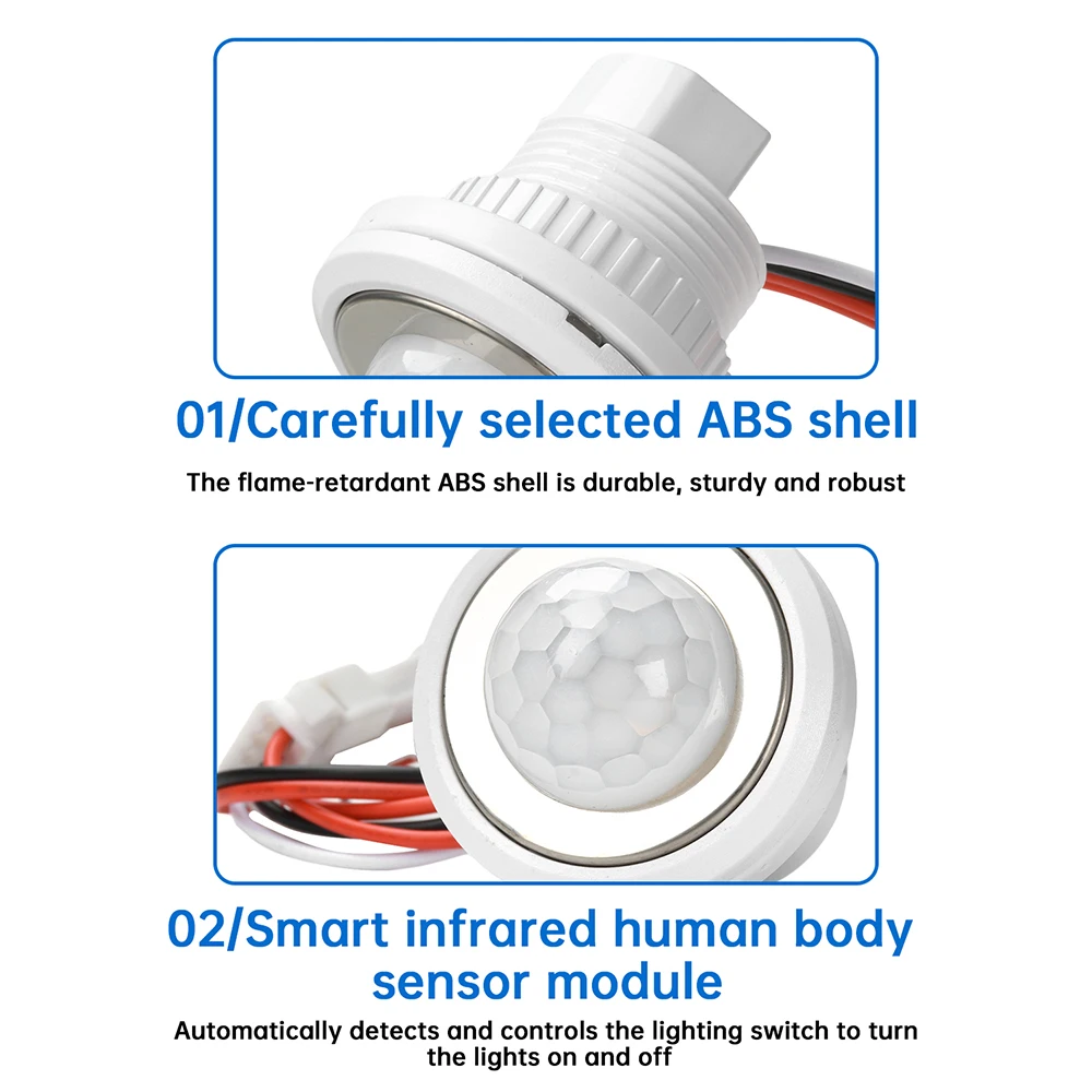 تيار مستمر 3.5-24 فولت الجهد المنخفض الأشعة تحت الحمراء جسم الإنسان التعريفي التبديل مع تأخير قابل للتعديل جزءا لا يتجزأ من التحقيق التعريفي ومستشعر حركة #4
