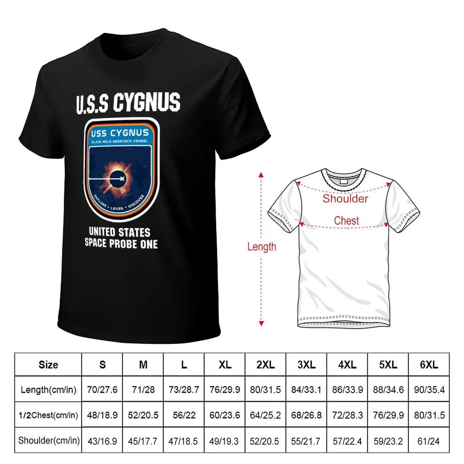 USS Cygnus Inspired by The Black Hole T-shirt heavyweights summer clothes Aesthetic clothing heavy weight t shirts for men