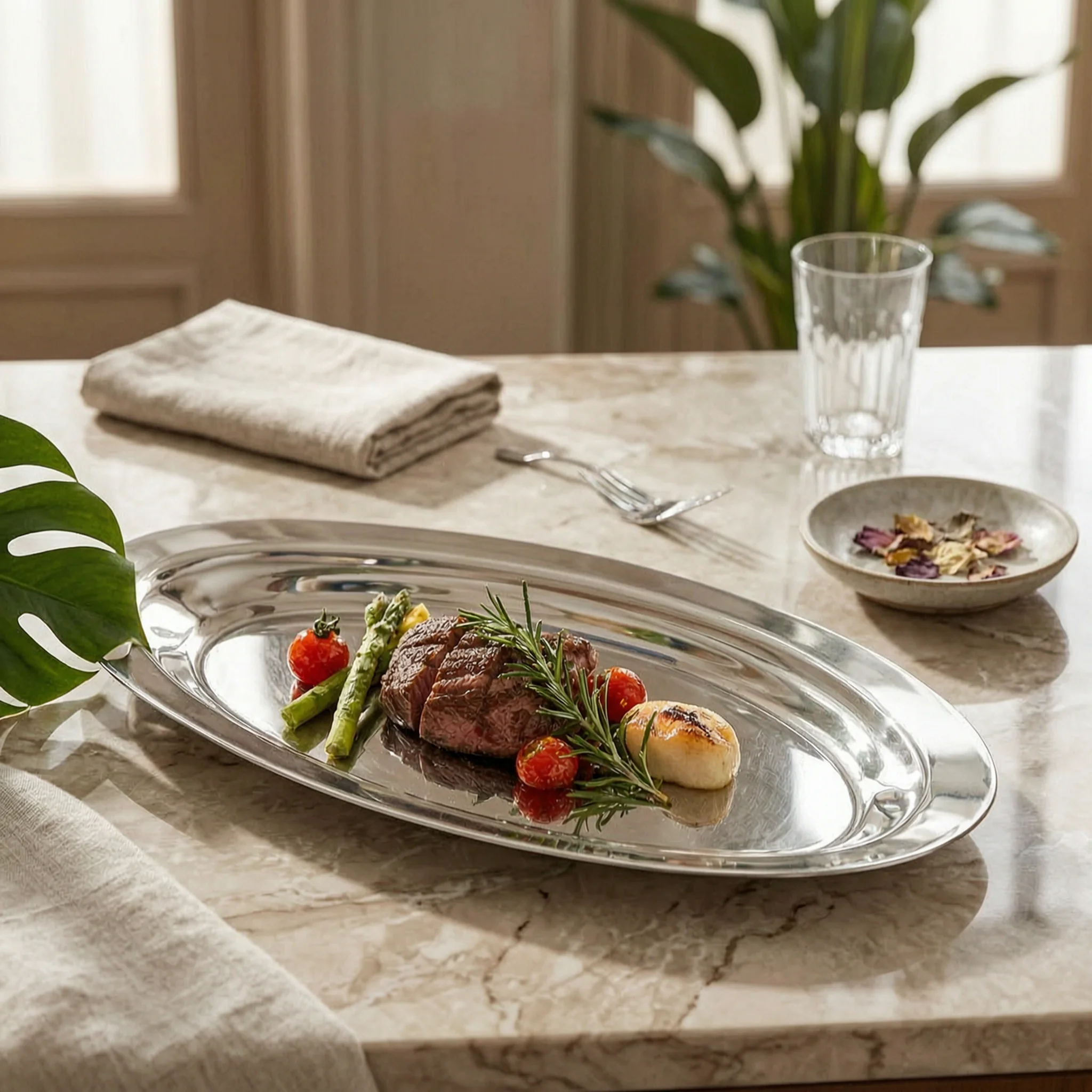 Serving Tray with Lid Oval Serving Platter with Lid Platter with Dome Cover Sturdy Display Tray with Dome Cover Dishwasher Safe